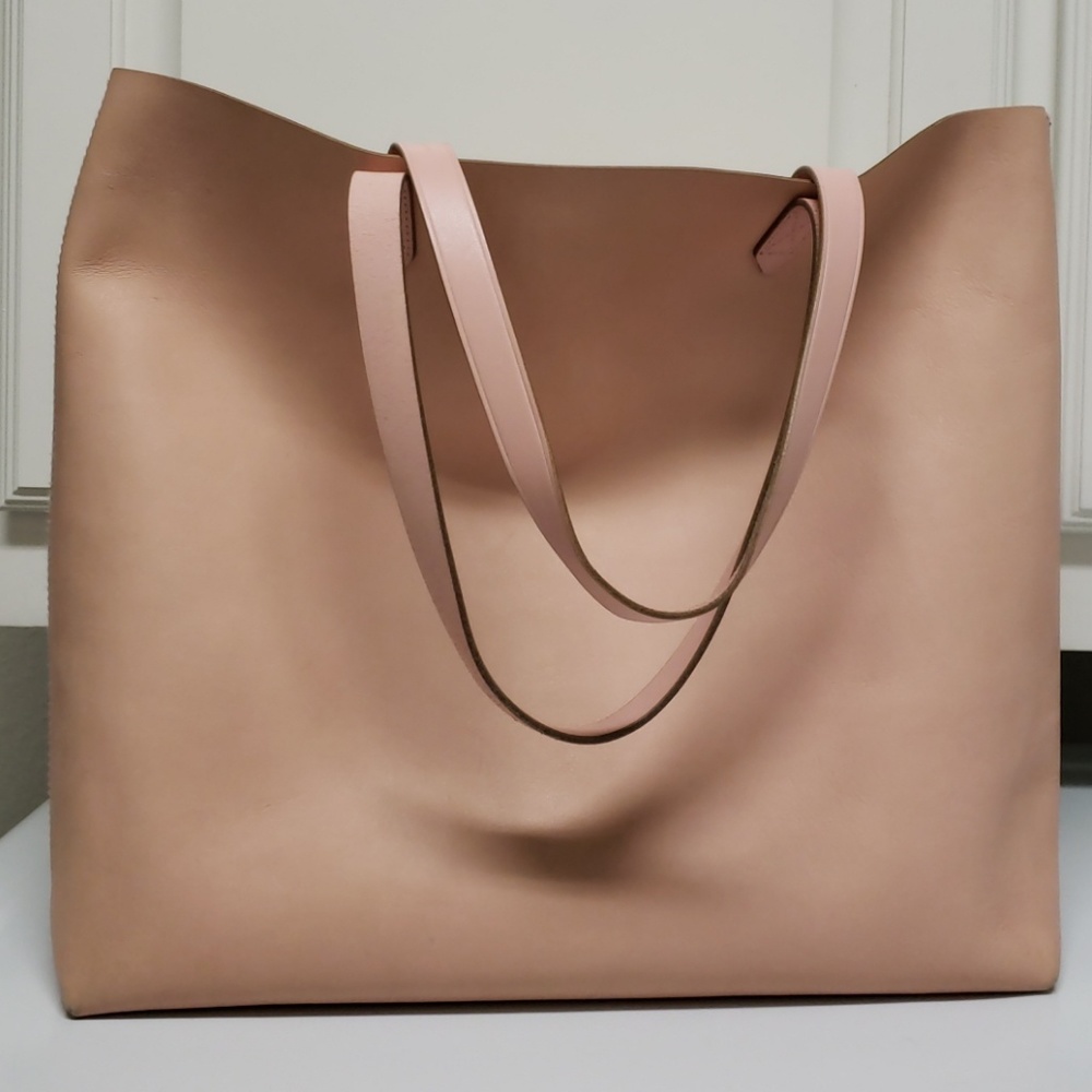 Madewell pink leather tote